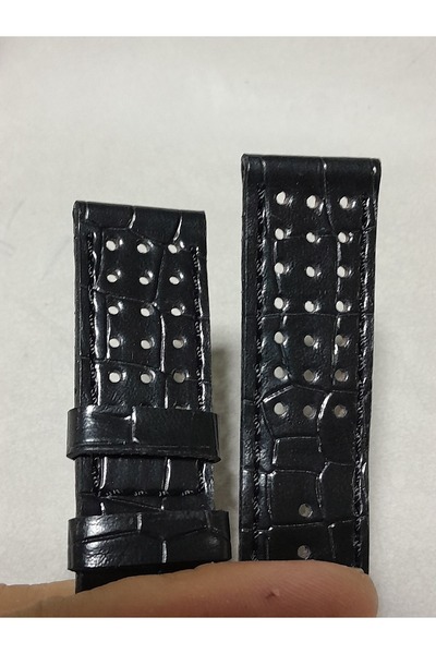 PRM 20 mm siyah suni deri saat kordonu delikli model