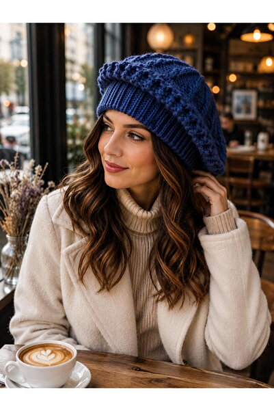 Wearflawless Дамска плетена барета тип  "художник ", Зимна плетена мека топла...
