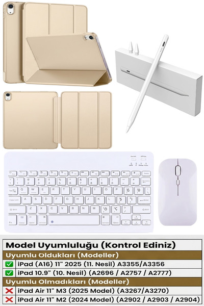 TEKNETSTORE İpad 11.nesil A16 11inç/10.nesil 10.9inç Uyumlu Kılıf Avuç içi Re...