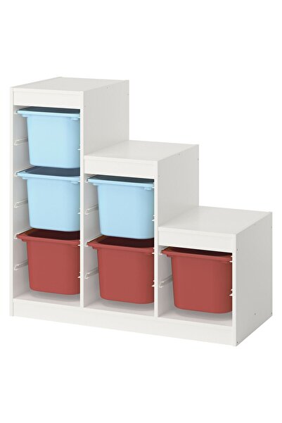 IKEA Modern Beyaz Oyuncak Saklama Ünitesi 99x44x94 cm Çocuk Odası İskandinav ...