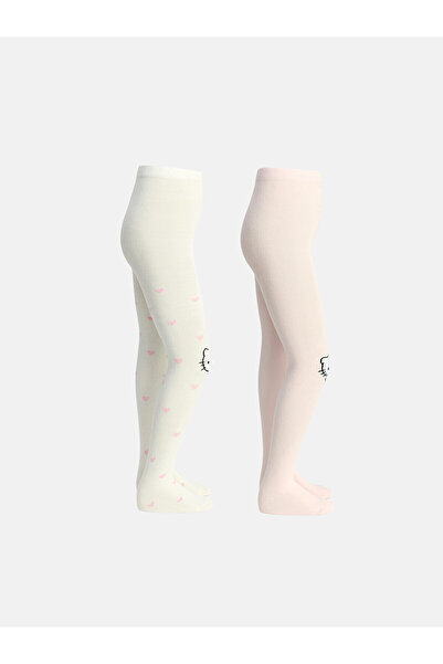 LC Waikiki Lcw Kids Pink Printed Girls' Pantyhose with Nevavm Difference