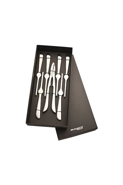 BUGATTI Set de tacâmuri din 7 piese, Settimocielo, Oțel inoxidabil, Argintiu