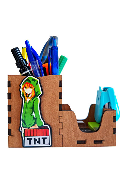OEM Στήριγμα Pixuri Minecraft Creeper Girl, ξύλινο