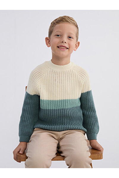 LC Waikiki Rmz Gi̇yi̇m Farkiyla Zero Roba Collar Boys' Knitwear Sweater