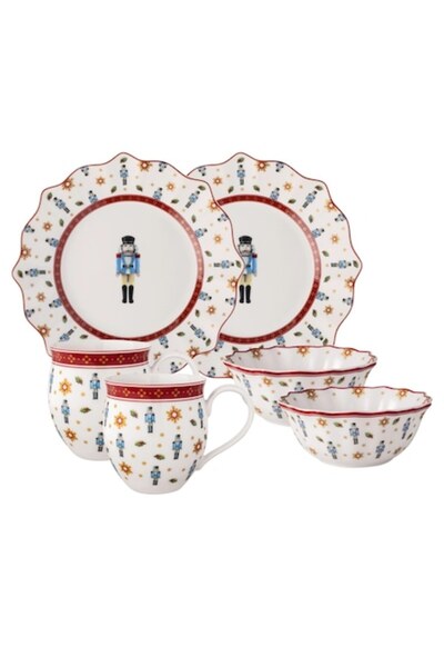 Villeroy & Boch Set de mic dejun, Toy's, 6 piese, alb, pentru 2 persoane