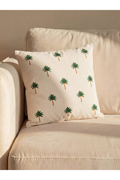 LC Waikiki Rmz Gi̇yi̇m Farkiyla Palm Embroidered Cushion Cover 45X45 cm