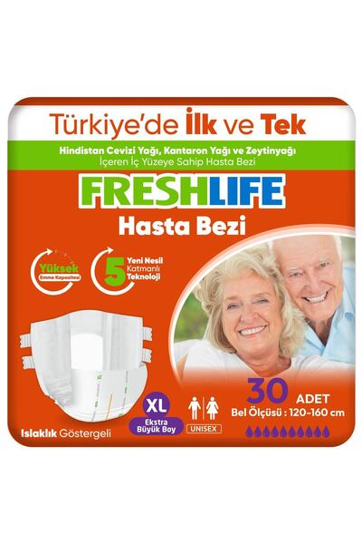 Freshlife XLarge Bel Bantlı Yetişkin Hasta Bezi 30 Adet