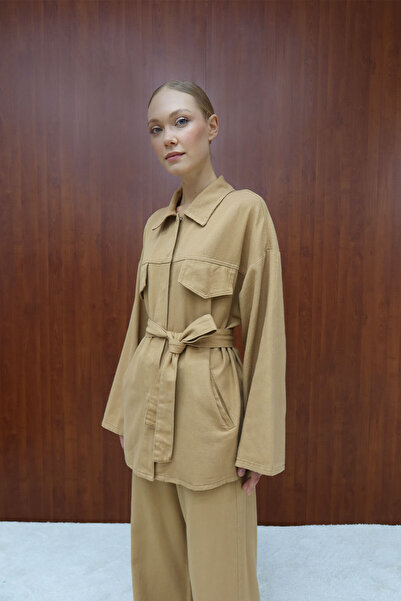 Melike Tatar Gabardine Belted Suit 12-8843