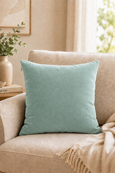 ASDİVA Turquoise Throw Pillow Cover Decorative Plain Simple Punchable