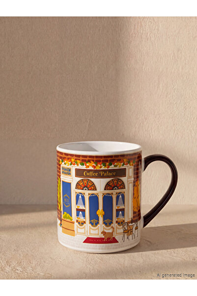 LC Waikiki LCW HOME Kafe Temalı Baskılı Porselen Kupa 320 ml