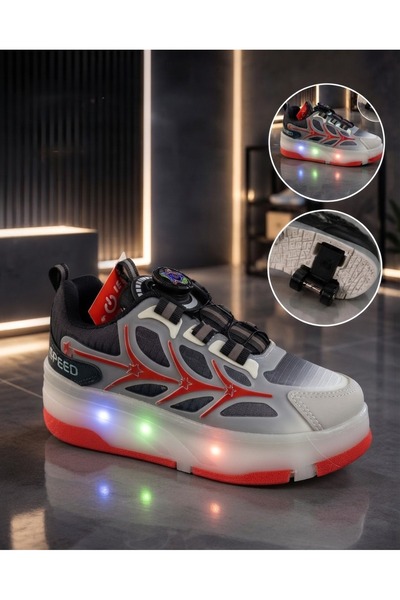 Dadak's LED Işıklı Patenli Spor Ayakkabı 31-35 Numara Tekerlekli Unisex Sneaker