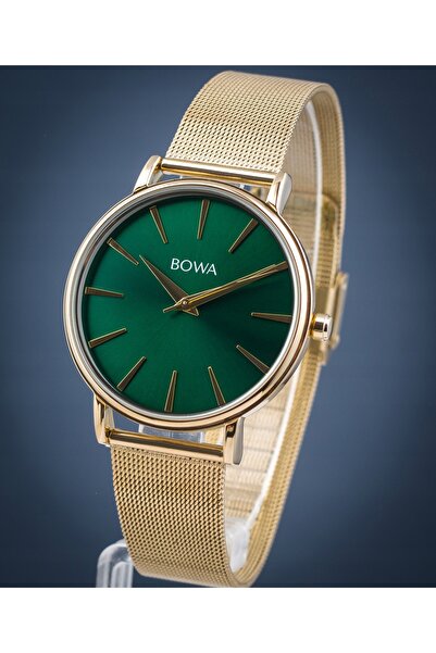 NO BRAND Ceas de damă BOWA Praha Green-Gold Mesh 38 Bowa-PH384-04-184M