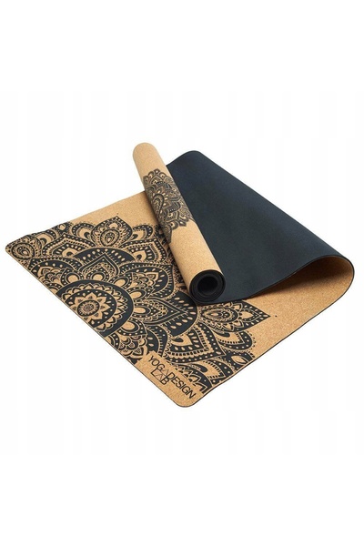 NO BRAND Yoga Design Lab Saltea de yoga din plută 1.5mm - Mandala Negru