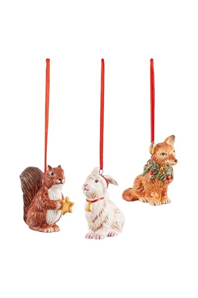 Villeroy & Boch Set de 3 decorațiuni, Ornamente nostalgice, animale de pădure...