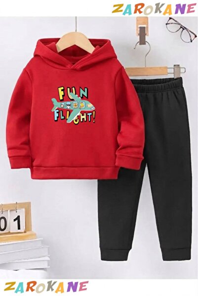 ZAROKANE Animals on the Plane Printed Winter Children's Hooded Cotton Insulat...
