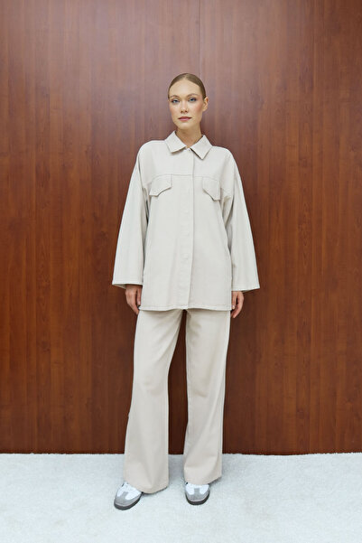 Melike Tatar Gabardine Belted Suit 12-8843