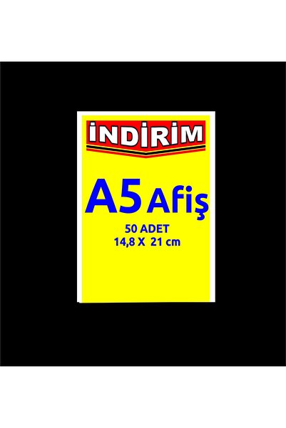 CYS ETİKET 1701 A5 Afiş Sarı Zeminli Kuşe Kağıt BaskılıI Kullan at 148, X 21 ...