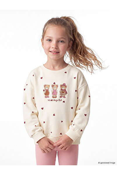 LC Waikiki Two Mt Shop Quality Lcw Kids Ecru 3 Thread Raster Printed Loose & ...