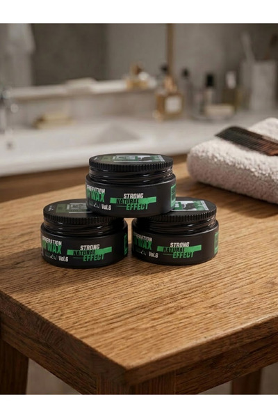 Hair Wax Vol.6 Strong Natural Effect Saç Vaksı 150 ml - Doğal Etki Güçlü Tutuş Wax 3'lü Set