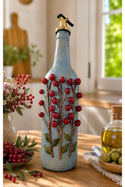Rembox 750 ml Kokina Patterned Oil Pot |   Winter Garden Handmade Glass Bottl...