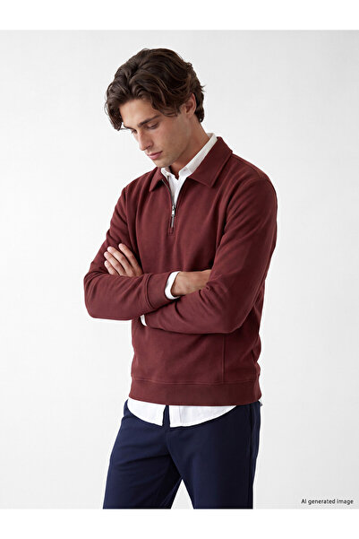 LC Waikiki Rmz Gi̇yi̇m Farkiyla Devrik Roba Collar Men's Sweatshirt