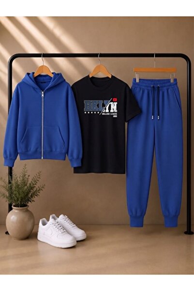 cm buseyiz Set casual din 3 piese pentru copii Busekids unisex: jachetă cu gl...
