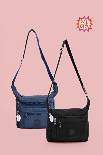 westbag Women's Daily Crinkle Shoulder Bag Multi-Pocket Zippered Messenger Bag