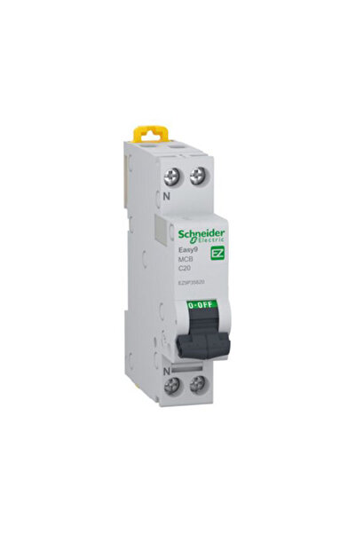 SCHNEIDER Easy9 20A 1P+N circuit breaker C curve 6kA – | EZ9P35620