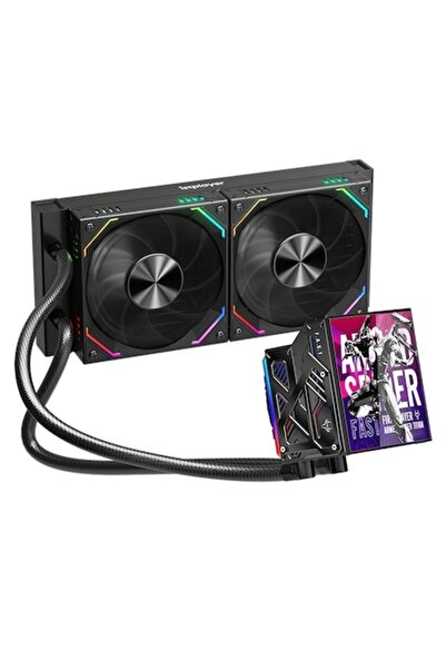 1stPlayer FT 240E-bk FAST aRGB Processor Cooler, customizable display, AMD an...
