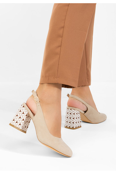 B T Shoes Τολίντα μπεζ παπούτσια slingback