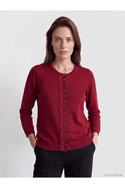 LC Waikiki Rmz Gi̇yi̇m Farkiyla Zero Roba Collar Women's Knitwear Cardigan