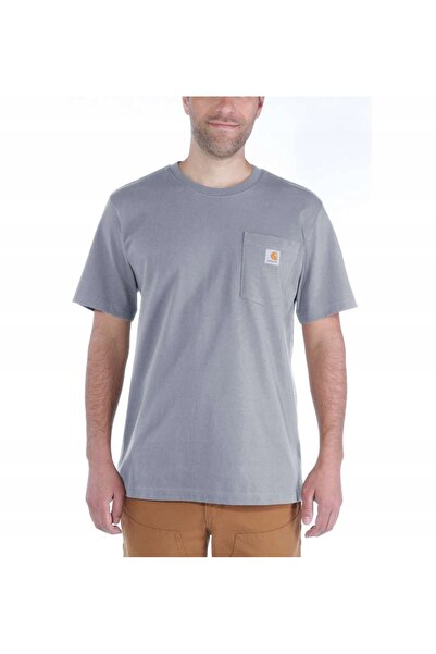 Carhartt Tricou bărbătesc Heavyweight cu buzunar K87 034 Gri melanj XXL