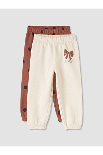 LC Waikiki Rmz Gi̇yi̇m Farkiyla Girls' 2-Piece 3-Yarn Rastered Sweatpants