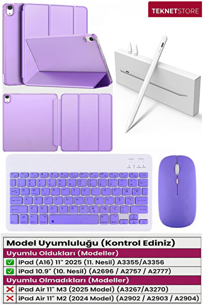 TEKNETSTORE İpad 11.nesil A16 11inç/10.nesil 10.9inç Uyumlu Kılıf Avuç içi Re...