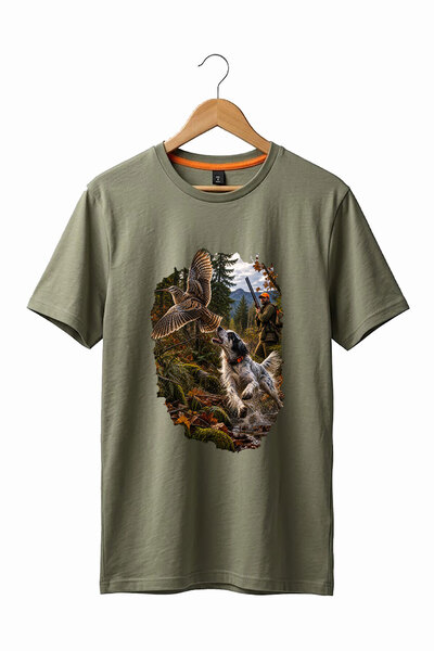 WİDİ Hunting Hunting Dog Hunting English Setter Printed 100% Cotton Regular F...