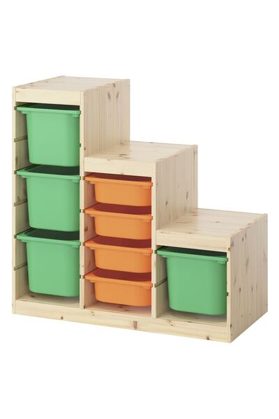 IKEA Modern Yeşil Oyuncak Saklama Ünitesi 94x44x91 cm Çocuk Odası İskandinav ...