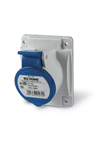 SCAME Σταθερή βιομηχανική πρίζα 2P+E 16Α 250V IP44 |   413.1663, scame, πολύχ...
