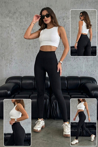 MORRO Women's Black High-Waist Slimming Leggings - No-Show Sports and Casual ...