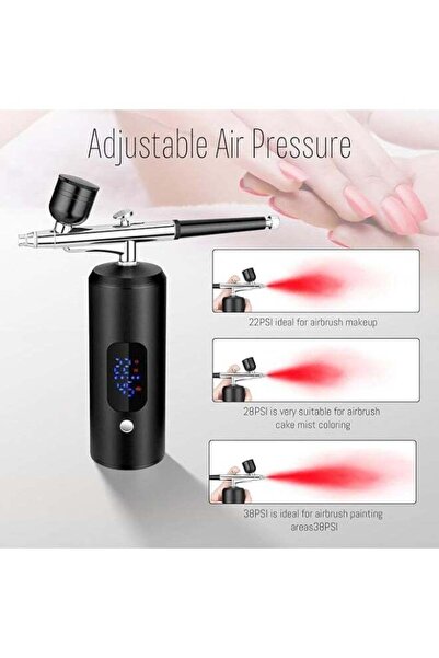 Mirfa Cordless Rechargeable Airbrush Kit with Air Compressor, 0.3mm Nozzle and Cleaning Brush, 3 High-Pres