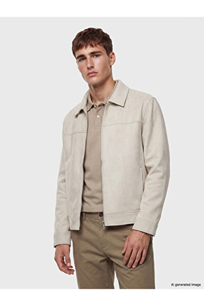 LC Waikiki Rmz Gi̇yi̇m Farkiyla Relaxed Fit Suede Look Men's Jacket