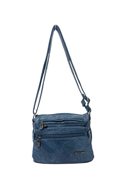Sanmorris Viatox Vs 002 Multi-Compartment Washed Leather Women's Crossbody Sh...