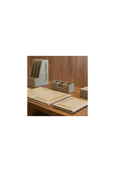 AMAD CRAFT Luxury handcrafted 6-piece desk set decorated with handmade Sadu