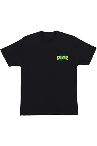Creature Tricou negru cu craniu spiralat