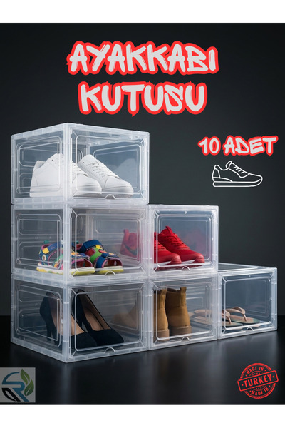Rika Garden Şeffaf Modüler Ayakkabı Kutusu 10 Adet