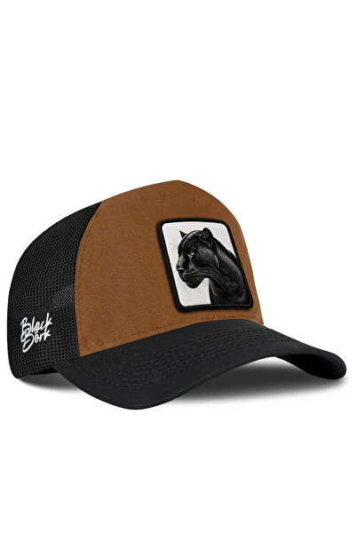 BlackBörk Șapcă Trucker Negru-Camel cu Logo Panter