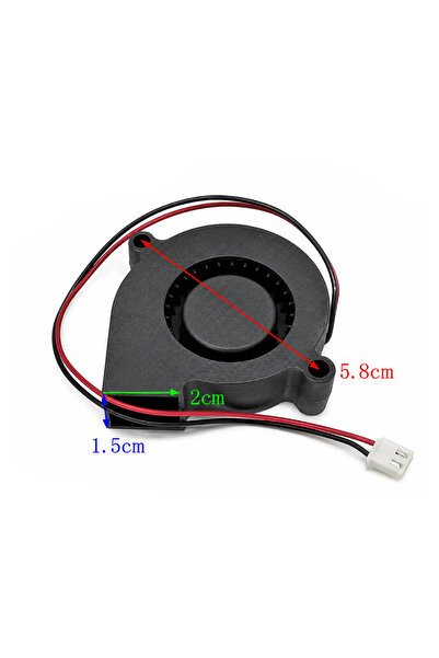 sanly 12V DC Salyangoz Fan 2 Pin 3D Yazıcı Soğutma Fanı Santirfüj Havalandırm...