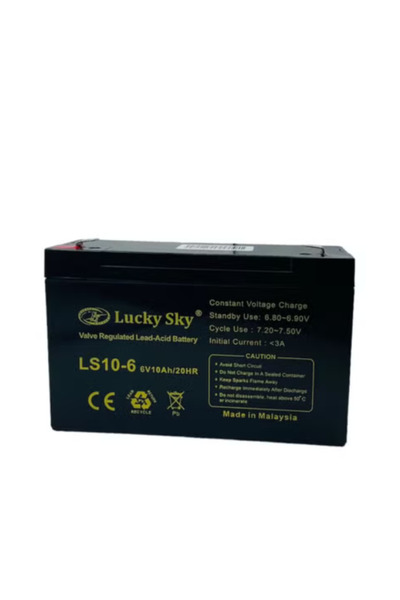 Lucky Sky 6V 10Ah Sealed Lead Acid Rechargeable Battery – Maintenance-Free SL...