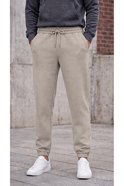 zazzia Men's Stone 3 Thread Jogger Sweatpants with Elastic Cuffs