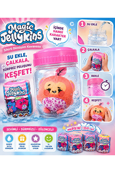 TRUST STORE Magic Jellykins Magic Transformation Jar Surprise Plush Toy with ...