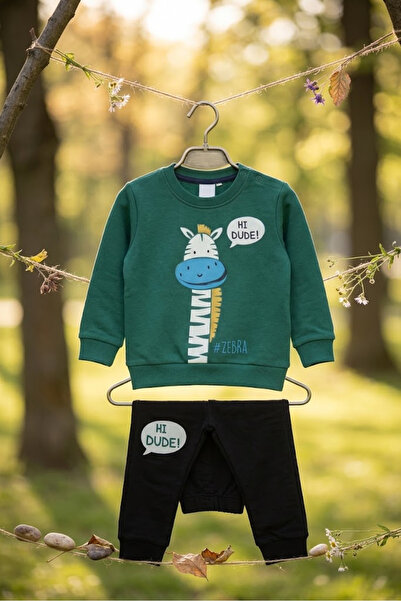 Erca Home Tekstil Ürünleri 100% Cotton Sweatshirt Set Men's 1,2,3,4 Years Green